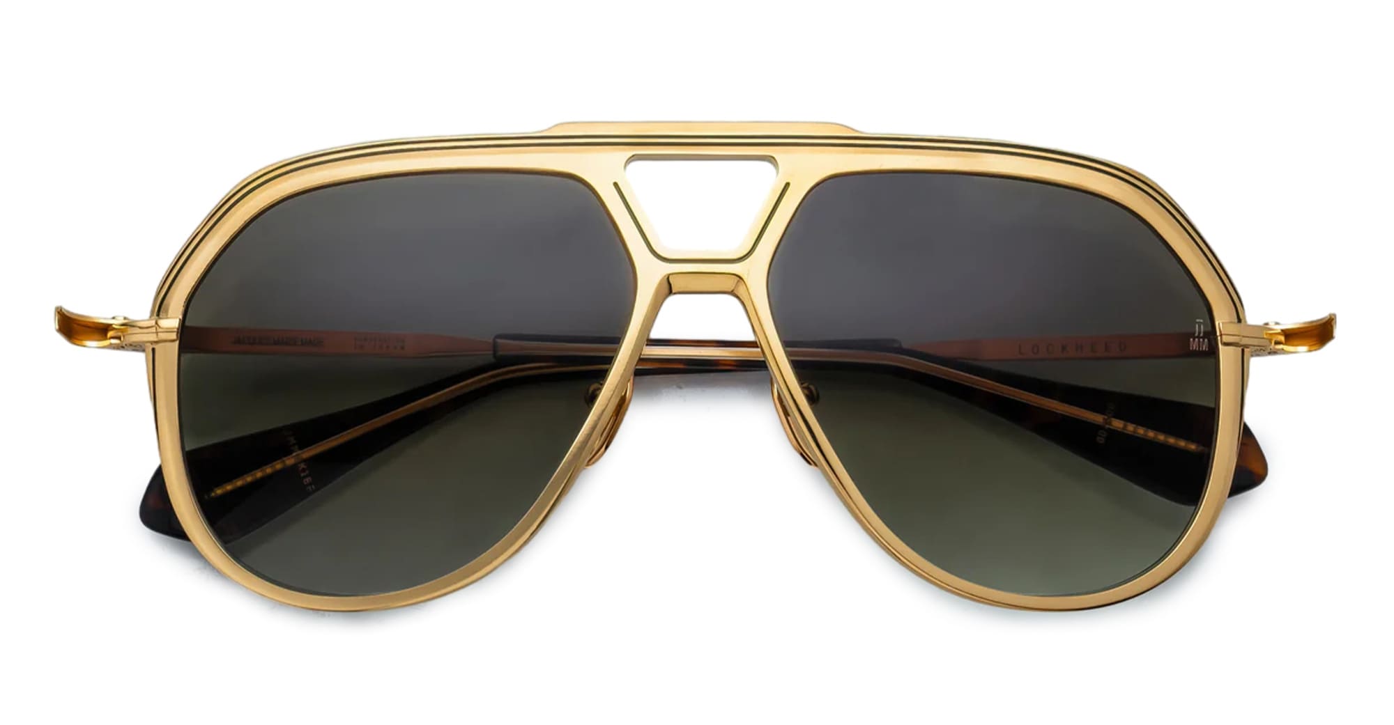 Ottica Mondello Roma - Jacques Marie Mage - JMMEK-18F - LOCKHEED - GENEVA - Titanium - shape Aviator - Gold - EYEWEAR - SUNGLASSES - Unisex,Uomo,Donna,Women,Men - lens Green - Made In Japan