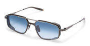 Ottica Mondello Roma - Akoni - AKS-534B-55 - ATLANTIS - BRUSHED BLACK RHODIUM - Titanium - shape Navigator - Black - EYEWEAR - SUNGLASSES - Unisex,Uomo,Donna,Women,Men - lens Gradient blue - Made In Japan