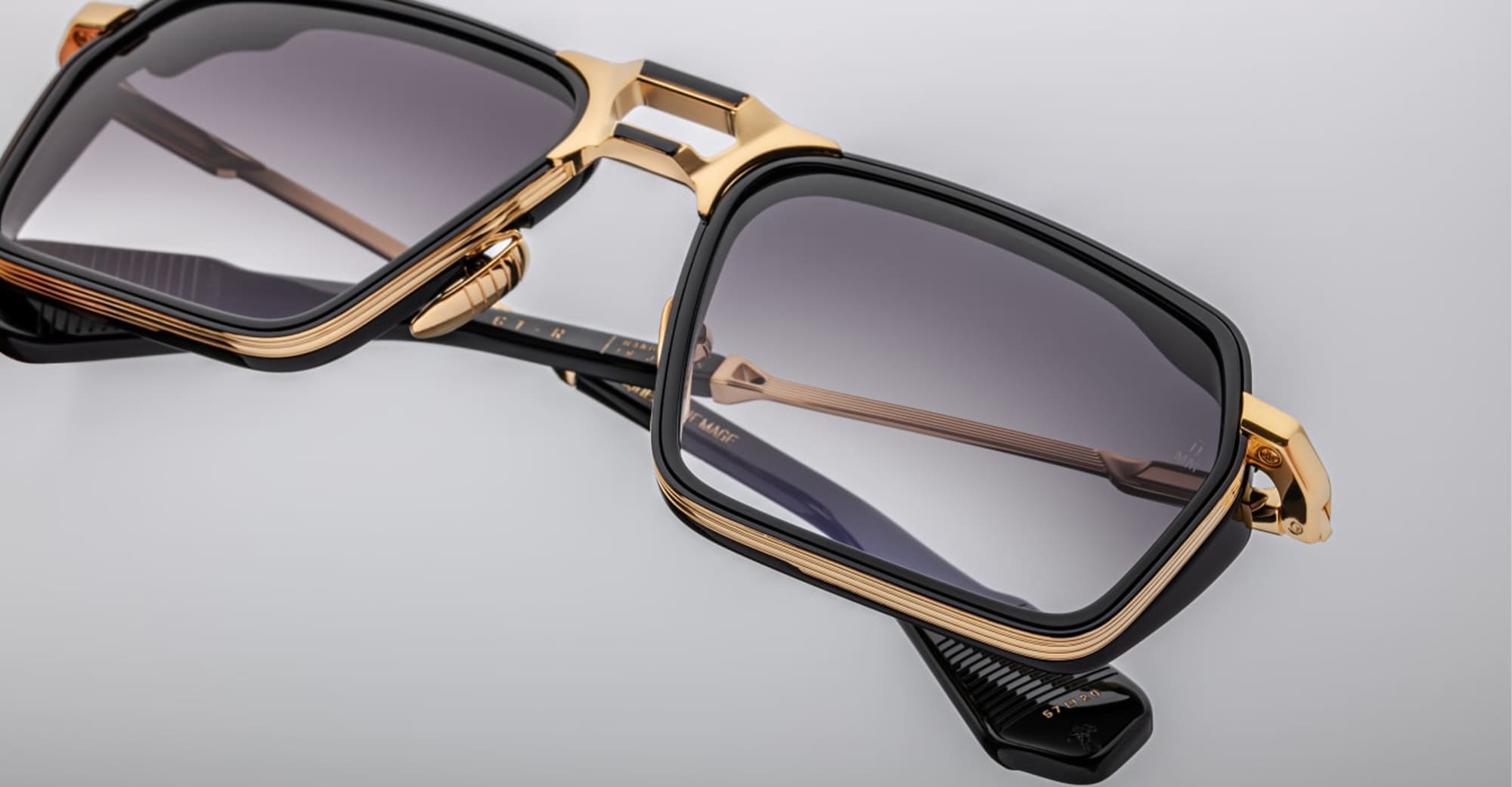 Ottica Mondello Roma - Jacques Marie Mage - JMMGTR-C7 - GT-R - CIA - titanium, acetate - shape Navigator - Gold - EYEWEAR - SUNGLASSES - Uomo,Men - lens Gradient black - Made In Japan