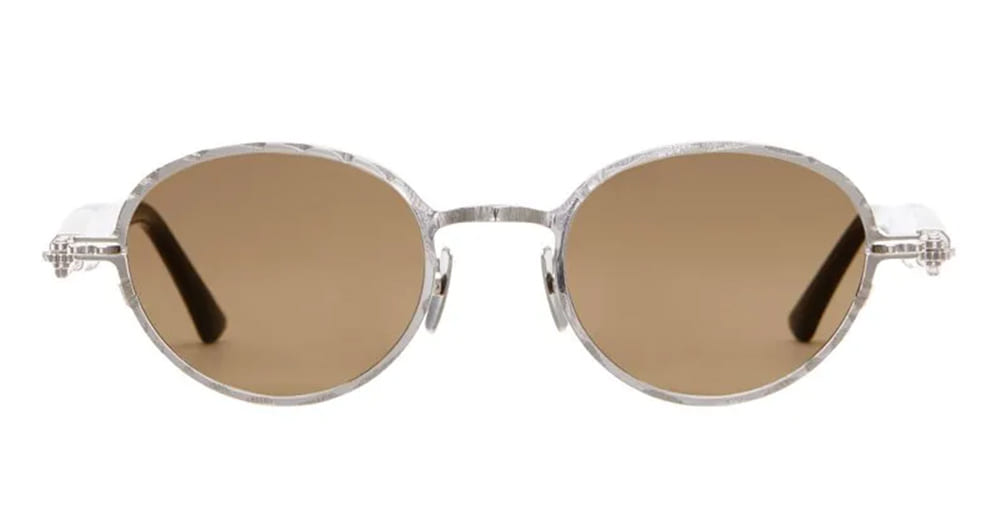 Ottica Mondello Roma - Kuboraum - KRSJ74SI000000BF - MASK J74 SI - SILVER - Metal - shape Oval - Silver - EYEWEAR - SUNGLASSES - Unisex,Uomo,Donna,Women,Men - lens Brown - Made In Italy