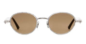 Ottica Mondello Roma - Kuboraum - KRSJ74SI000000BF - MASK J74 SI - SILVER - Metal - shape Oval - Silver - EYEWEAR - SUNGLASSES - Unisex,Uomo,Donna,Women,Men - lens Brown - Made In Italy