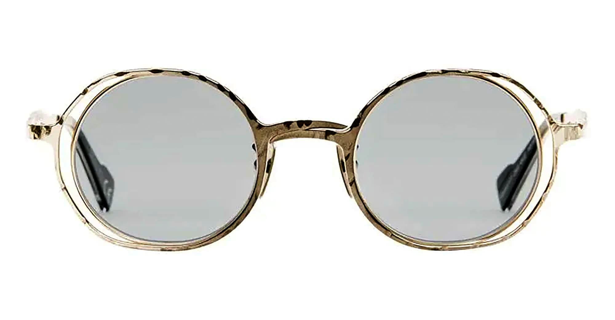 Ottica Mondello Roma - Kuboraum - KRSH11GMG000002F - MASK H11 GMG - GOLD SHADED - Metal - shape Round - Gold - EYEWEAR - SUNGLASSES - Unisex,Uomo,Donna,Women,Men - lens light grey - Made In Italy