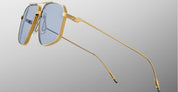 Ottica Mondello Roma - Jacques Marie Mage - JMMJG-19H - JAGGER - CIEL - Titanium - shape Aviator - Gold - EYEWEAR - SUNGLASSES - Unisex,Uomo,Donna,Women,Men - lens Blue - Made In Japan