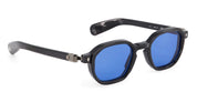 Ottica Mondello Roma - Sato - Menkar-N-AS-1 - MENKAR - NOIR / ANTIQUE SILVER - Acetate - shape Squared - black, silver - EYEWEAR - SUNGLASSES - Unisex,Uomo,Donna,Women,Men - lens Blue - Made In Japan