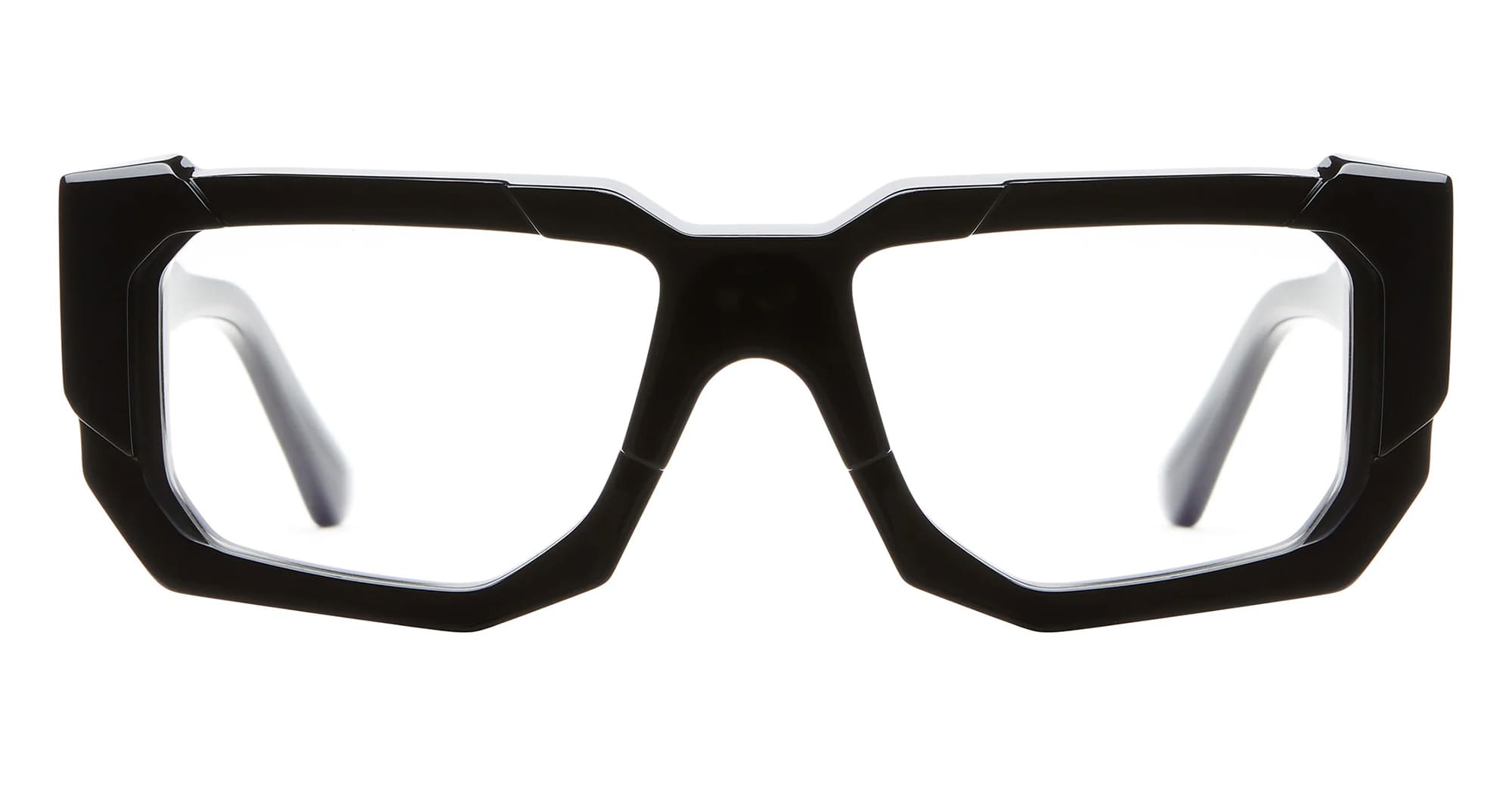 Ottica Mondello Roma - Kuboraum - KROK61BS000000OP - MASK K61 BS - BLACK SHINE RX  - Acetate - shape Rectangular - Black - EYEWEAR - EYEGLASSES - Unisex,Uomo,Donna,Women,Men - lens Clear - Made In Italy