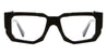 Ottica Mondello Roma - Kuboraum - KROK61BS000000OP - MASK K61 BS - BLACK SHINE RX  - Acetate - shape Rectangular - Black - EYEWEAR - EYEGLASSES - Unisex,Uomo,Donna,Women,Men - lens Clear - Made In Italy