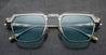 Ottica Mondello Roma - Jacques Marie Mage - JMMWB-16Y - LAST FRONTIER VI - WORLAND- GAIA - Titanium - shape Clubmaster - silver, gold - EYEWEAR - SUNGLASSES - Unisex,Uomo,Donna,Women,Men - lens Blue - Made In Japan