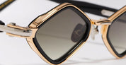 Ottica Mondello Roma - John Dalia - LANA-C409 - LANA - C409 Shiny Black - Yellow Gold / Platine  - titanium, acetate - shape Diamond - Black, gold - EYEWEAR - SUNGLASSES - Unisex,Uomo,Donna,Women,Men - lens Gradient green - Made In France