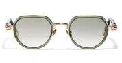 Ottica Mondello Roma - John Dalia - ANYA-C432 - ANYA - C432 Dark Green / Rose Gold / Yellow Gold - Metal - shape Round - green, gold - EYEWEAR - SUNGLASSES - Unisex,Uomo,Donna,Women,Men - lens Gradient green - Made In France