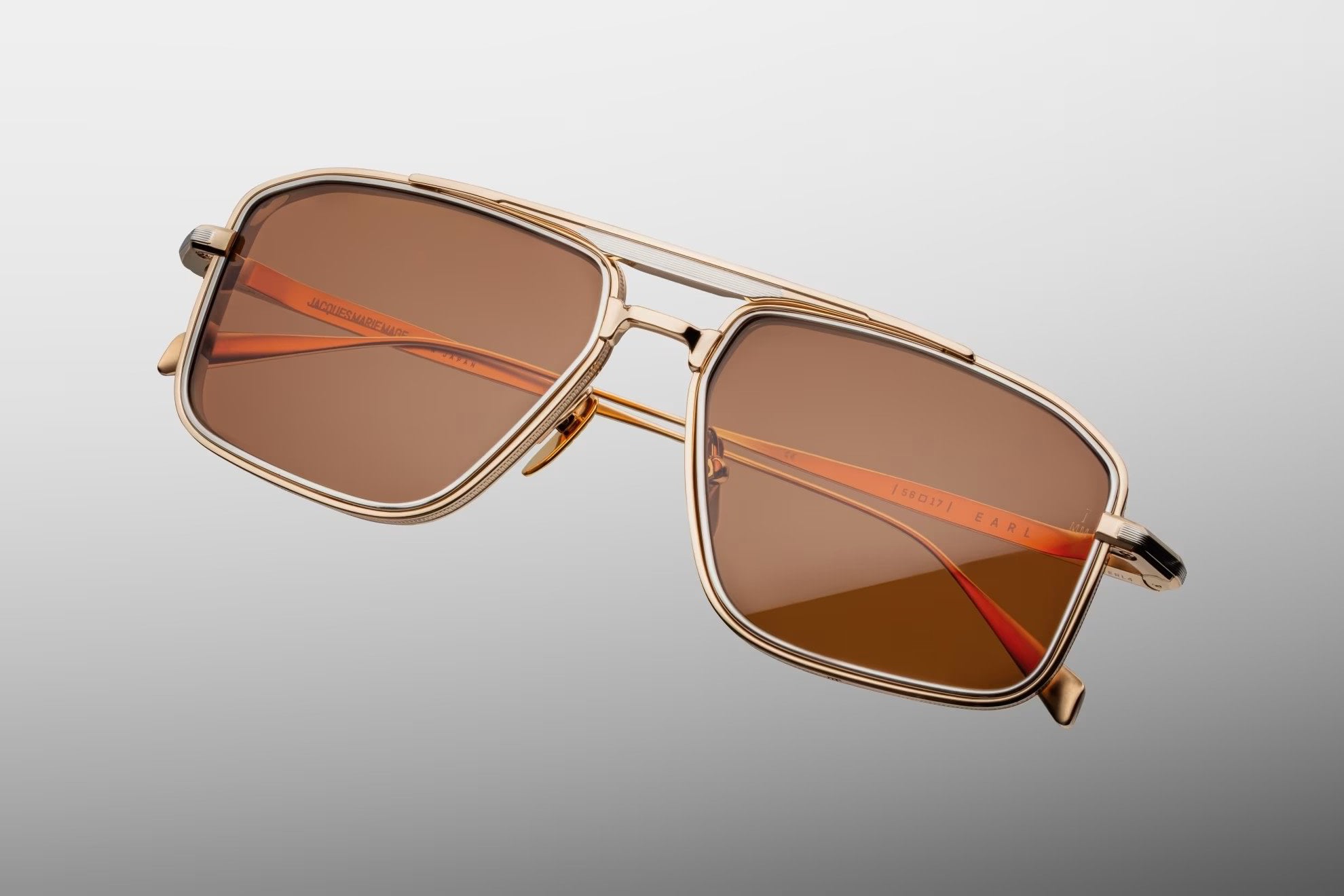 Ottica Mondello Roma - Jacques Marie Mage - JMMER-L4 - EARL - DARJEELING - Titanium - shape Navigator - Gold - EYEWEAR - SUNGLASSES - Unisex,Uomo,Donna,Women,Men - lens Brown - Made In Japan