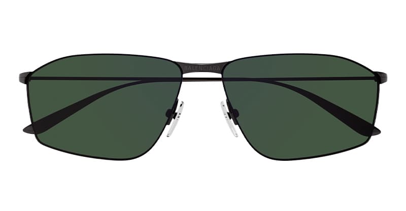 Ottica Mondello Roma - Balenciaga - BB0413S-003 - BB0413S-003 - GREY - Metal - shape Rectangular - grey - EYEWEAR - SUNGLASSES - Uomo,Men - lens Green - Made In Japan