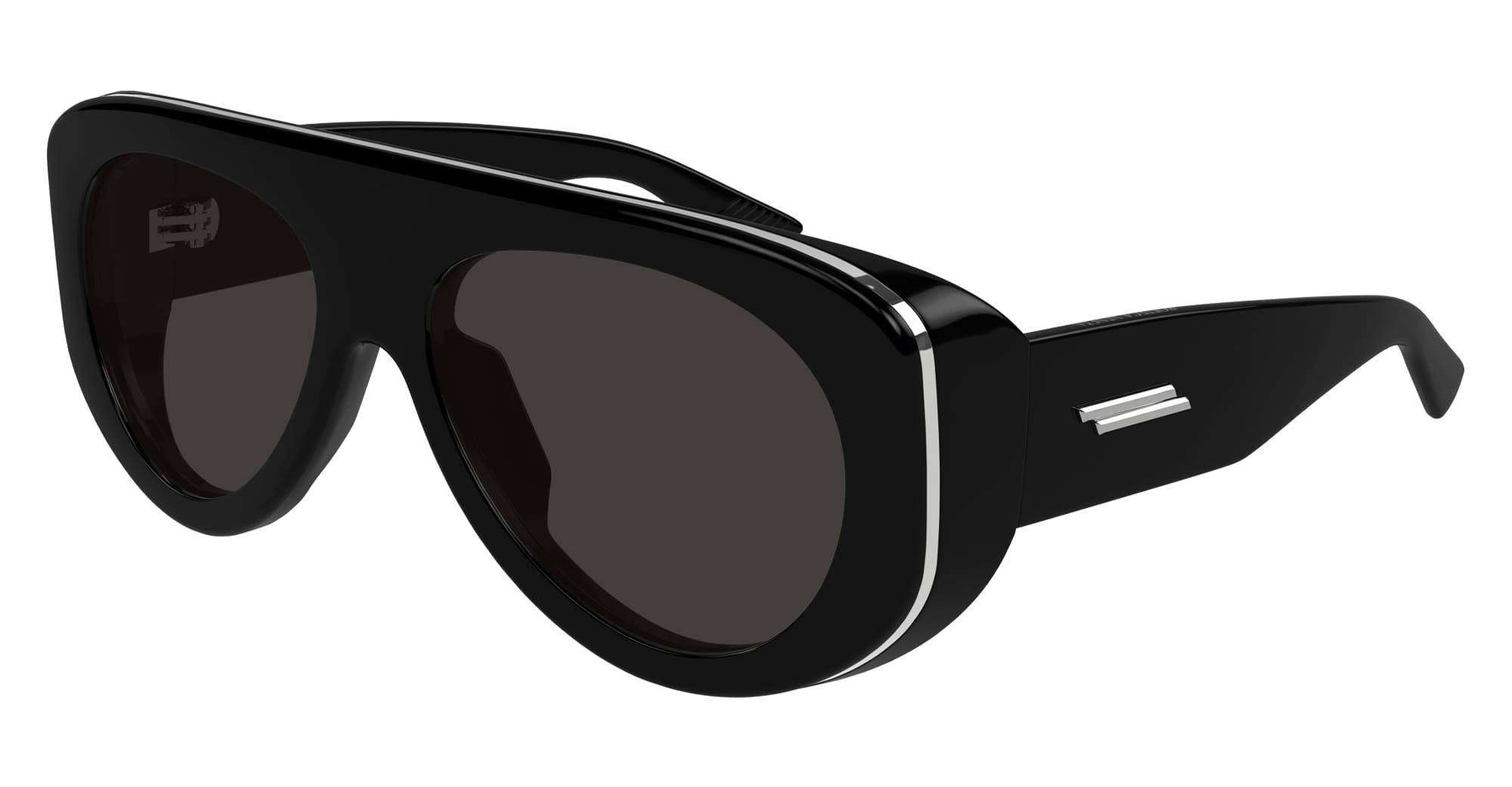 Ottica Mondello Roma - Bottega Veneta - BV1362S-001 - BV1362S-001 - BLACK - nylon - shape Pilot - Black - EYEWEAR - SUNGLASSES - Unisex,Uomo,Donna,Women,Men - lens Grey - Made In Japan