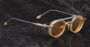 Ottica Mondello Roma - Jacques Marie Mage - JMMLX-12S - LAST FRONTIER VII - LIVINGSTONE - ELECTRUM - Titanium - shape Round - Gold - EYEWEAR - SUNGLASSES - Unisex,Uomo,Donna,Women,Men - lens orange - Made In Japan