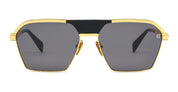 Ottica Mondello Roma - Balmain - BPS-177A-60 - SERGEANT - 18K GOLD / BLACK - acetate, titanium  - shape Navigator - Black, gold - EYEWEAR - SUNGLASSES - Unisex,Uomo,Donna,Women,Men - lens Grey - Made In Japan