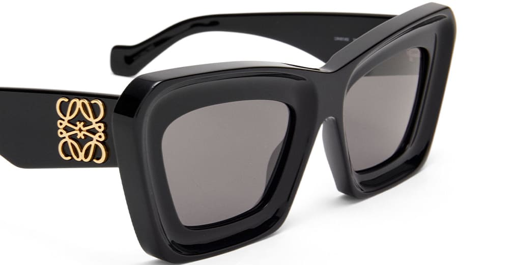Ottica Mondello Roma - Loewe - LW40145I5201A - LW40145I - SHINY BLACK - Acetate - shape Cat-eye - shiny black - EYEWEAR - SUNGLASSES - Donna,Women - lens Grey - Made In Italy