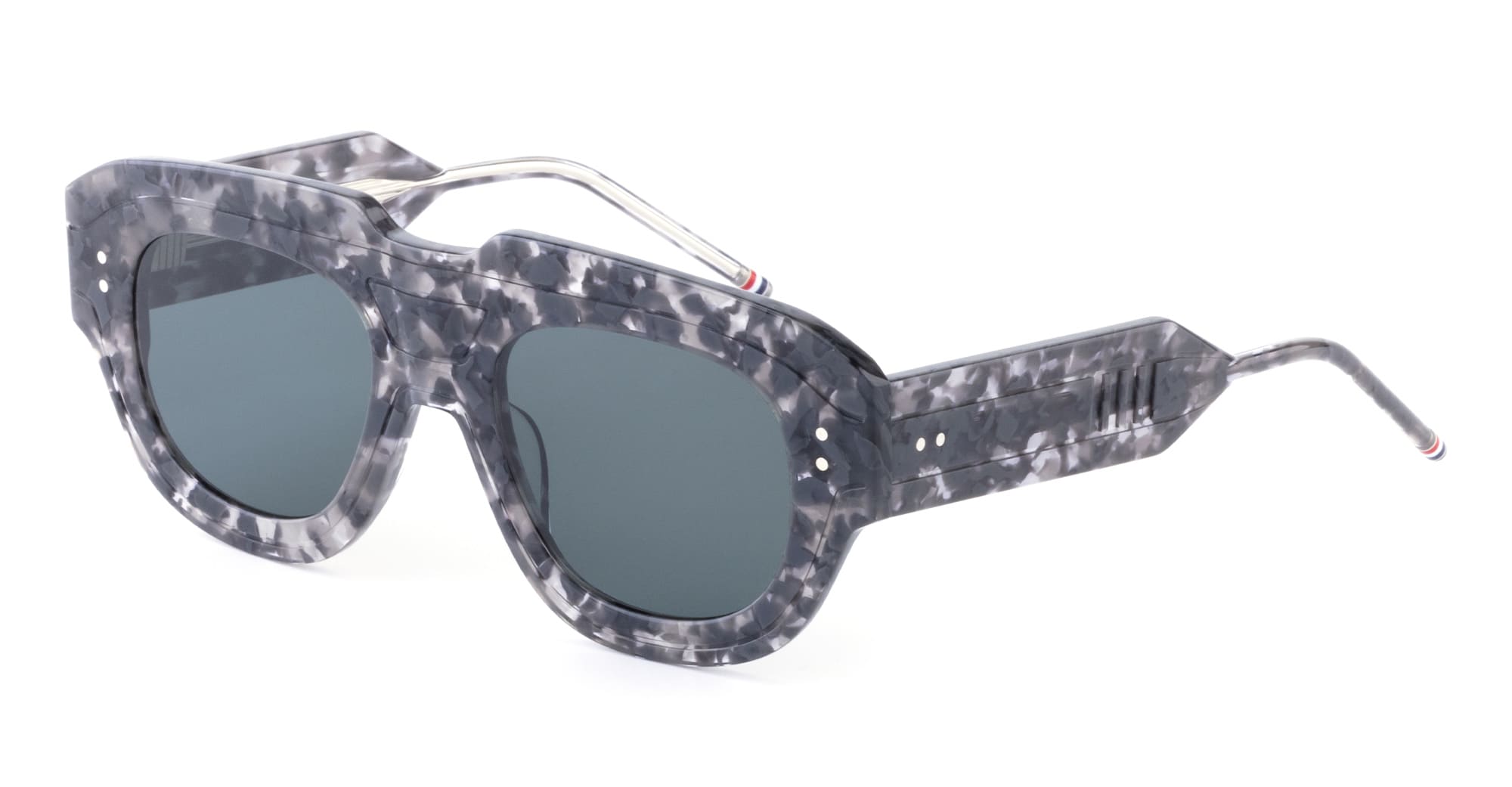 Occhiali Da Sole Thom Browne TBS409-58-03 WHT – Montatura Tonda Bianca, Lenti Grigie Specchiate, UV400