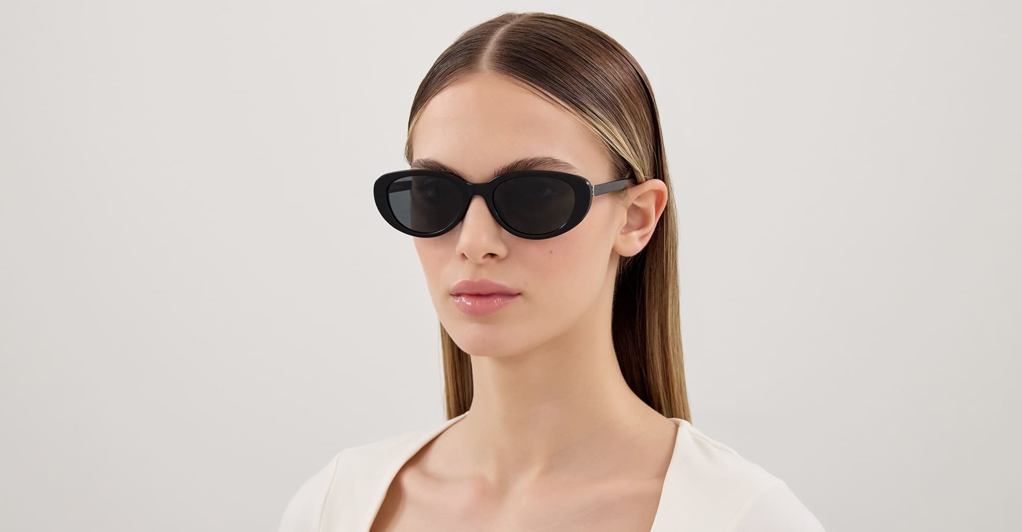 Ottica Mondello Roma - Saint Laurent - SL M154-001 - SL M154-001 - BLACK - Acetate - shape Oval - Black - EYEWEAR - SUNGLASSES - Donna,Women - lens Grey - Made In Italy