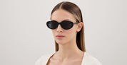 Ottica Mondello Roma - Saint Laurent - SL M154-001 - SL M154-001 - BLACK - Acetate - shape Oval - Black - EYEWEAR - SUNGLASSES - Donna,Women - lens Grey - Made In Italy