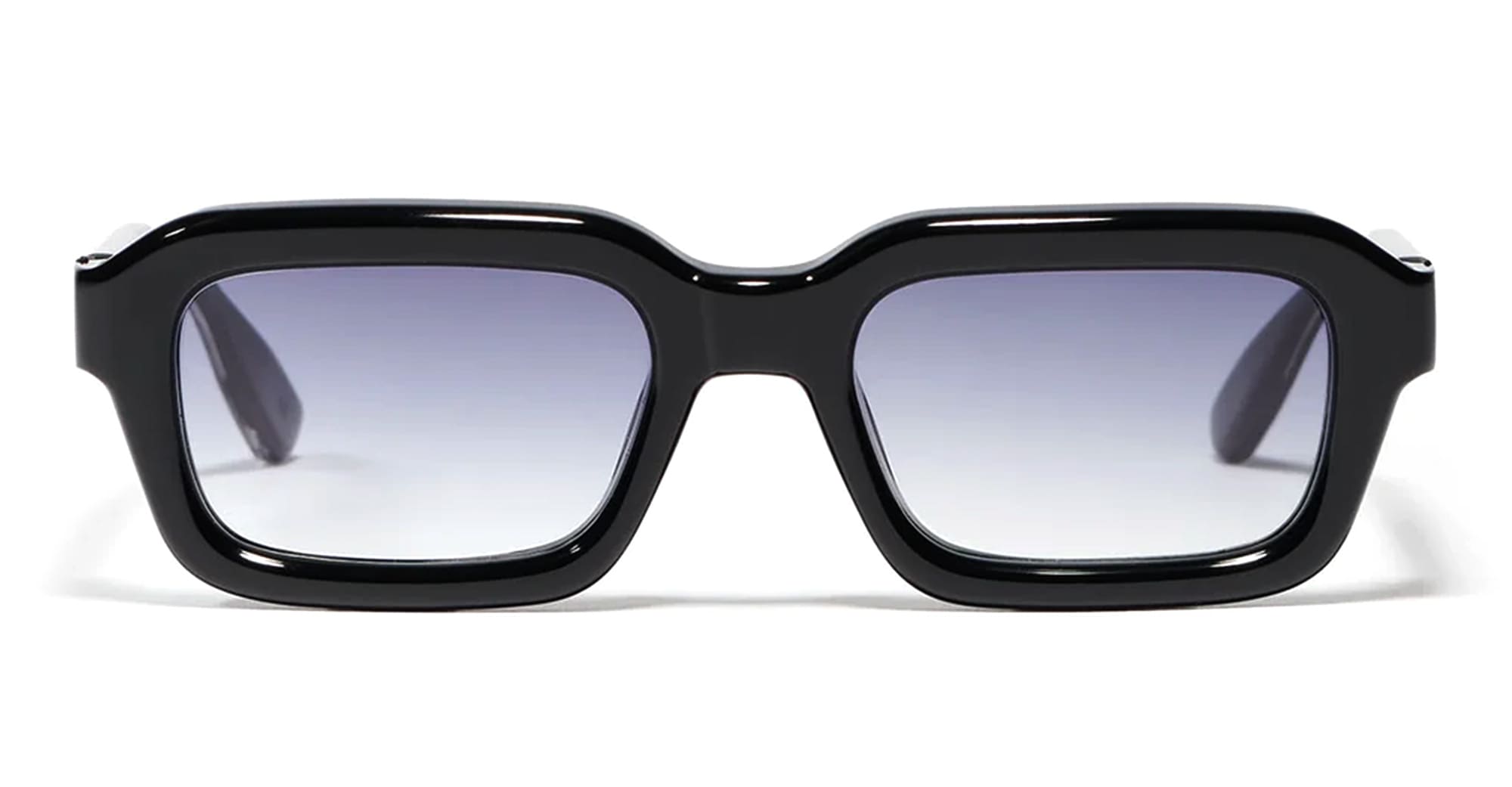 Ottica Mondello Roma - John Dalia - P15-C605 - PROJECT 15 -  C605 Shiny Black / Silver Plated - Acetate - shape Rectangular - black, silver - EYEWEAR - SUNGLASSES - Unisex,Uomo,Donna,Women,Men - lens Gradient blue - Made In France