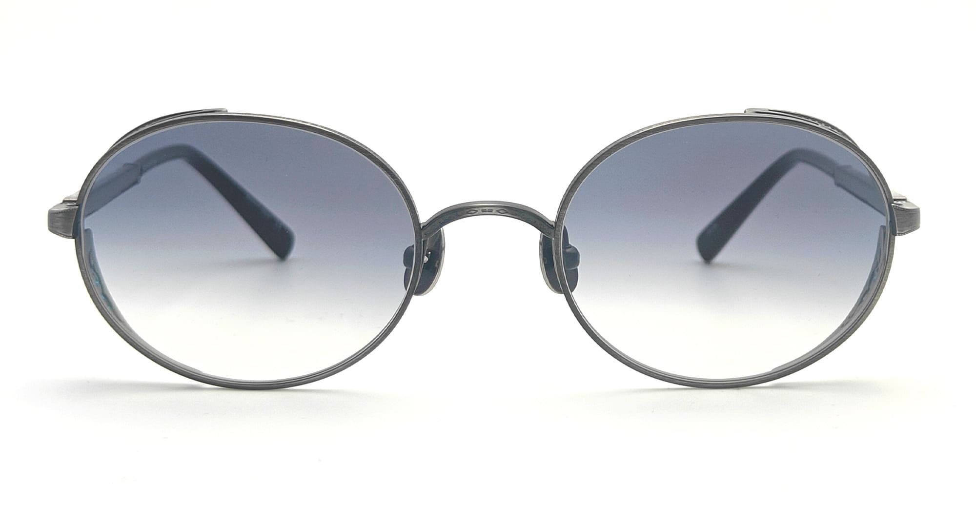 Ottica Mondello Roma - Matsuda - M3137.SG.AS-BL.51 - M3137 - ANTIQUE SILVER - Titanium - shape Oval - Silver - EYEWEAR - SUNGLASSES - Uomo,Men - lens Blue - Made In Japan