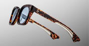 Ottica Mondello Roma - Jacques Marie Mage - JMMLG-5C - ELMYR - ARGYLE - titanium, acetate - shape Panto - Havana - EYEWEAR - SUNGLASSES - Unisex,Uomo,Donna,Women,Men - lens Blue - Made In Japan