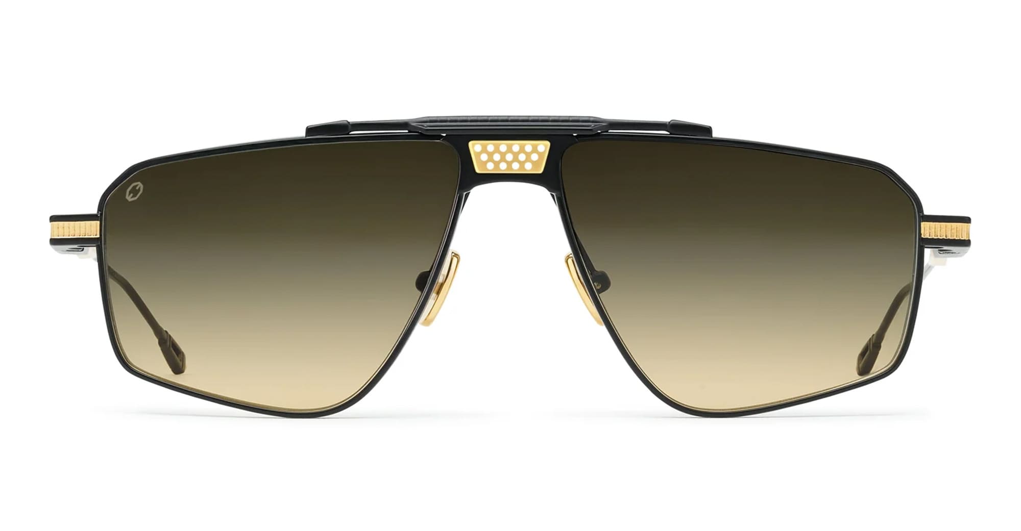 Ottica Mondello Roma - T HENRI - DMC008 - DROPHEAD - TRAVERSE - Titanium - shape Aviator - Black, gold - EYEWEAR - SUNGLASSES - Unisex,Uomo,Donna,Women,Men - lens Gradient brown - Made In Japan