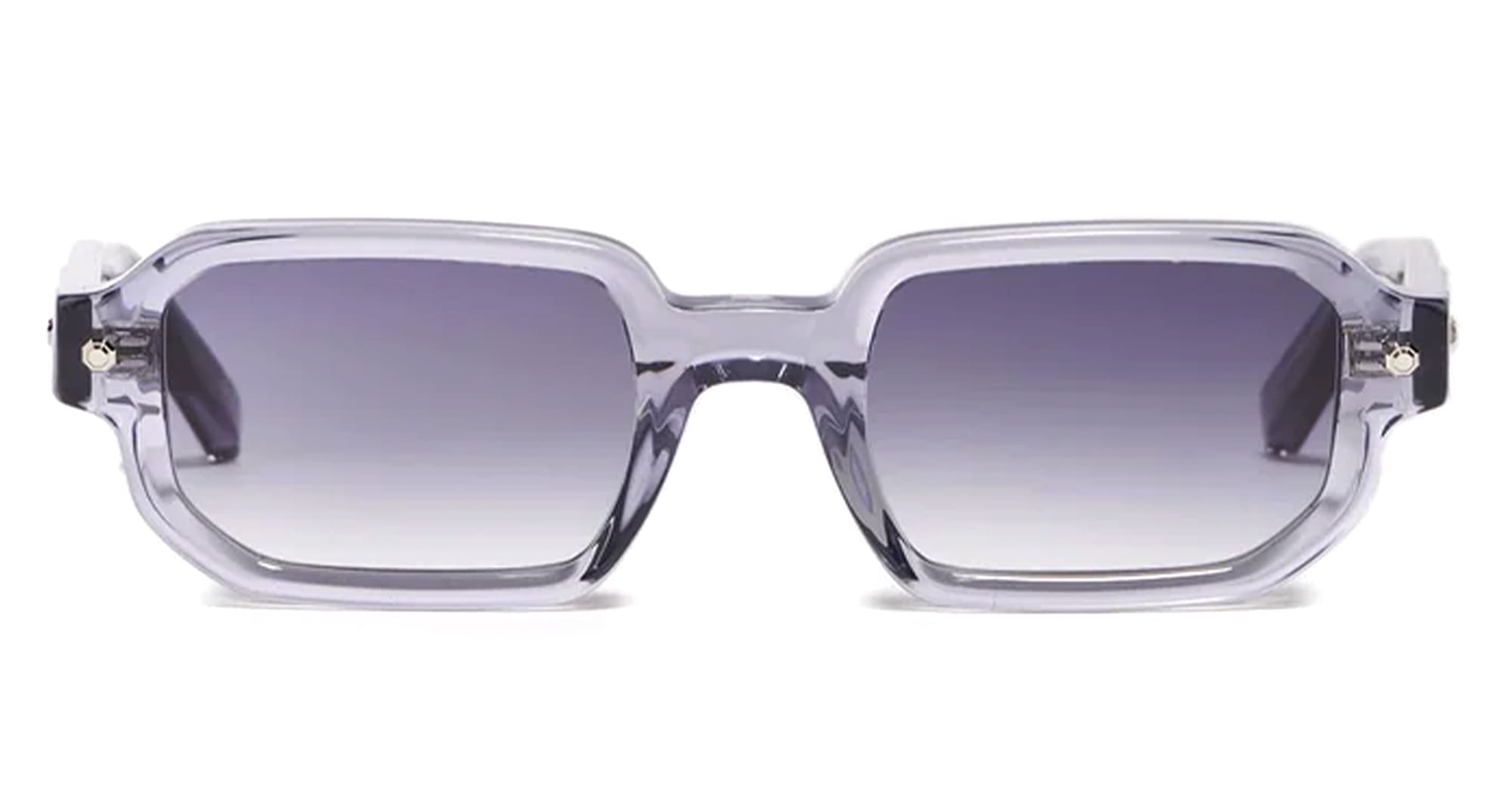Ottica Mondello Roma - John Dalia - P06-C159 - PROJECT 06 - C159 Grey Translucid / Platine Plated - Acetate - shape Rectangular - grey, white gold - EYEWEAR - SUNGLASSES - Unisex,Uomo,Donna,Women,Men - lens Gradient blue - Made In France