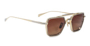 Ottica Mondello Roma - Jacques Marie Mage - JMMCMD-16H - COMMODORE - ROMA - Titanium - shape Squared - Gold - EYEWEAR - SUNGLASSES - Unisex,Uomo,Donna,Women,Men - lens Gradient brown - Made In Japan