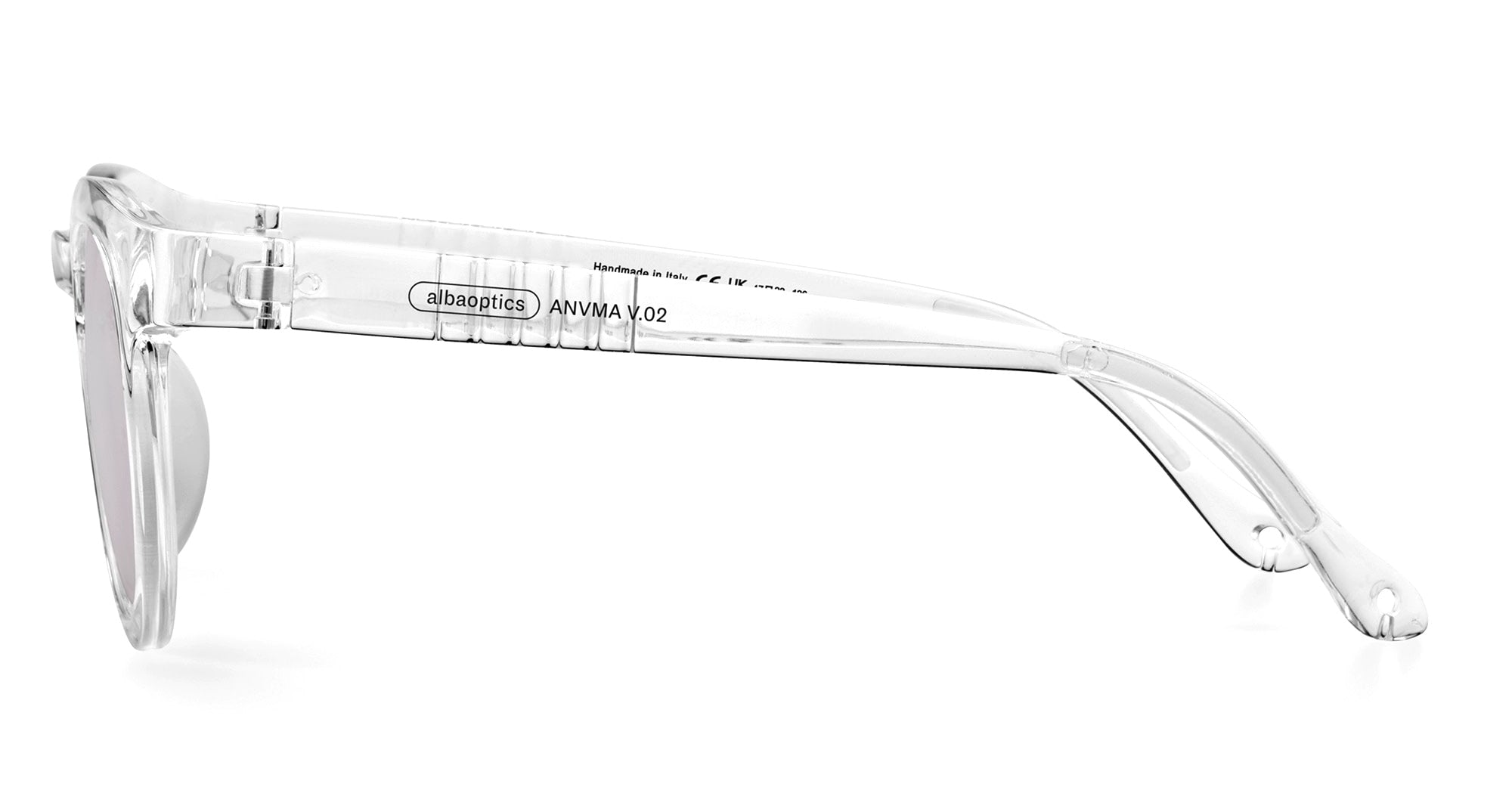 Ottica Mondello Roma - Alba Optics - 8050054517223 - ANVMA V.02 - CRYSTAL GLOSSY / VZUM ALU - Tr90 - shape Panto - Crystal - EYEWEAR - SUNGLASSES - Unisex,Uomo,Donna,Women,Men - lens Grey - Made In Italy