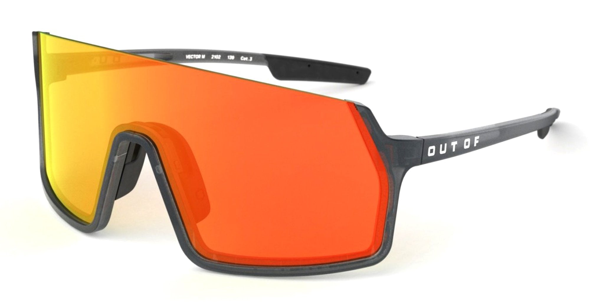  RED MCI SMALL - nylon - shape Mask - grey - EYEWEAR - SUNGLASSES - Unisex,Uomo,Donna,Women,Men - lens red - Made In Italy