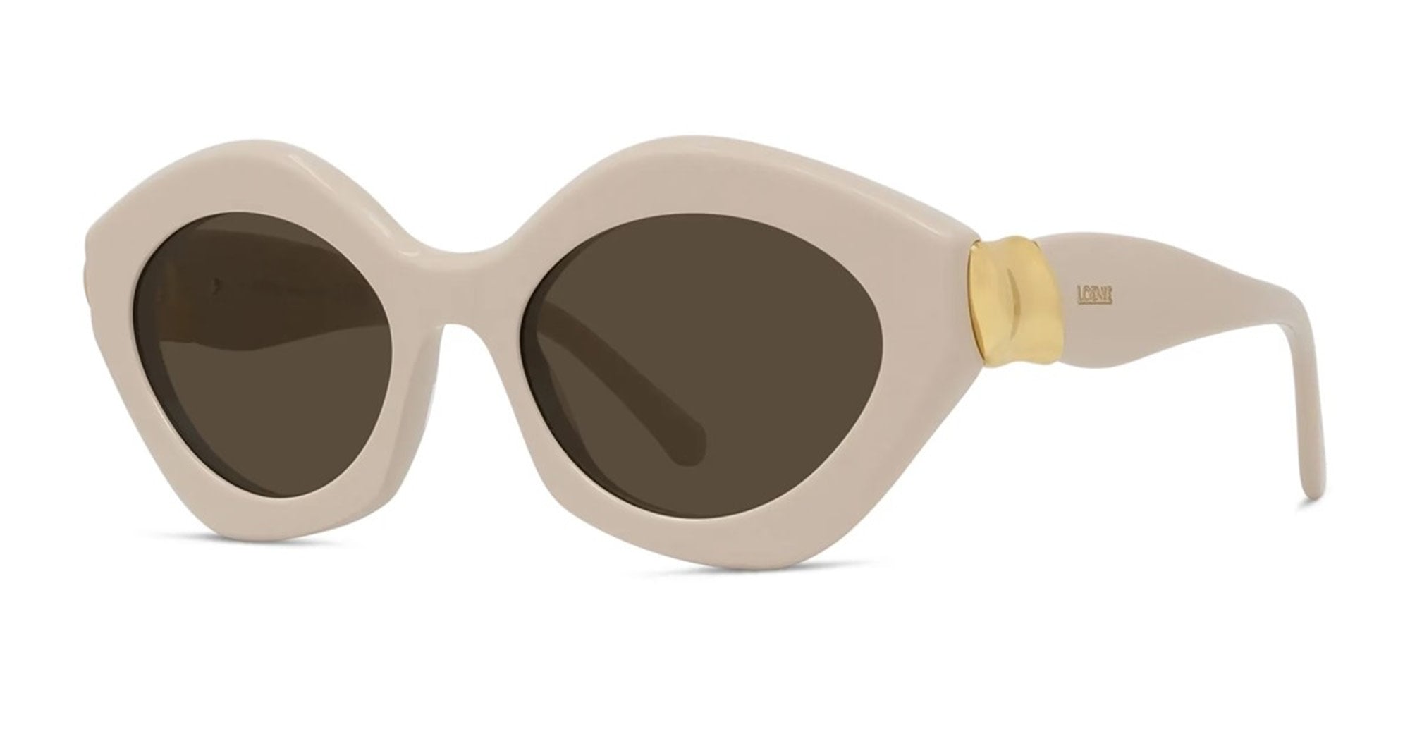 Ottica Mondello Roma - Loewe - LW40204I5325E - COIL WHITE GEOMETRIC SUNGLASSES - Acetate - shape Geometric - White - EYEWEAR - SUNGLASSES - Donna,Women - lens Brown - Made In Italy