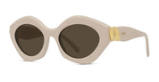 Ottica Mondello Roma - Loewe - LW40204I5325E - COIL WHITE GEOMETRIC SUNGLASSES - Acetate - shape Geometric - White - EYEWEAR - SUNGLASSES - Donna,Women - lens Brown - Made In Italy