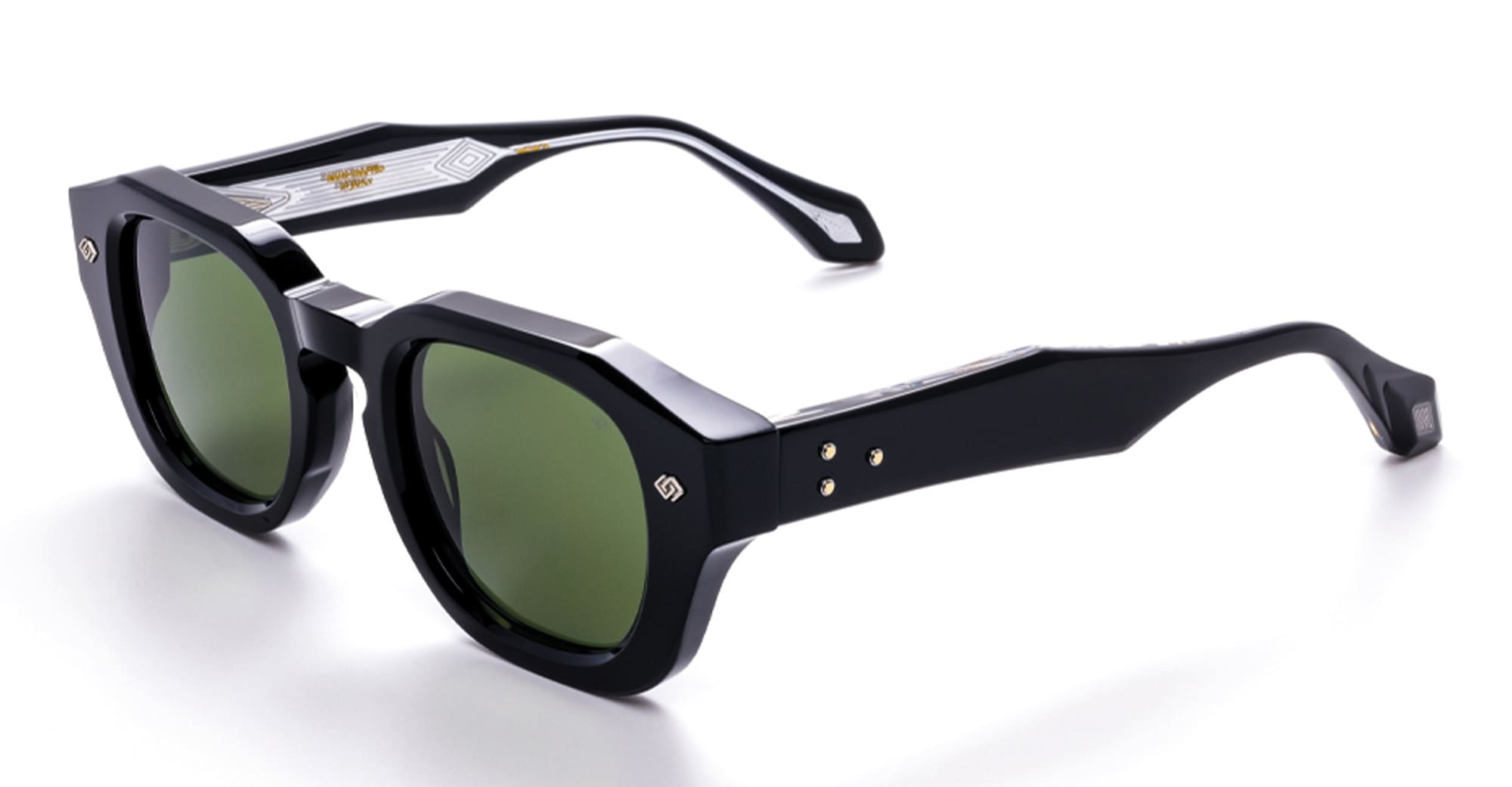 Ottica Mondello Roma - Daizo - A-SD001-B1-PG01 - LUDO - black / green lens - Acetate - shape Oval - Black - EYEWEAR - SUNGLASSES - Unisex,Uomo,Donna,Women,Men - lens Green - Made In Japan