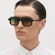 Ottica Mondello Roma - Kuboraum - KRS0P8TAR00000GO - MASK P8 TAR - DARK TORTOISE - Acetate - shape Navigator - Tortoise - EYEWEAR - SUNGLASSES - Unisex,Uomo,Donna,Women,Men - lens Gradient green - Made In Italy