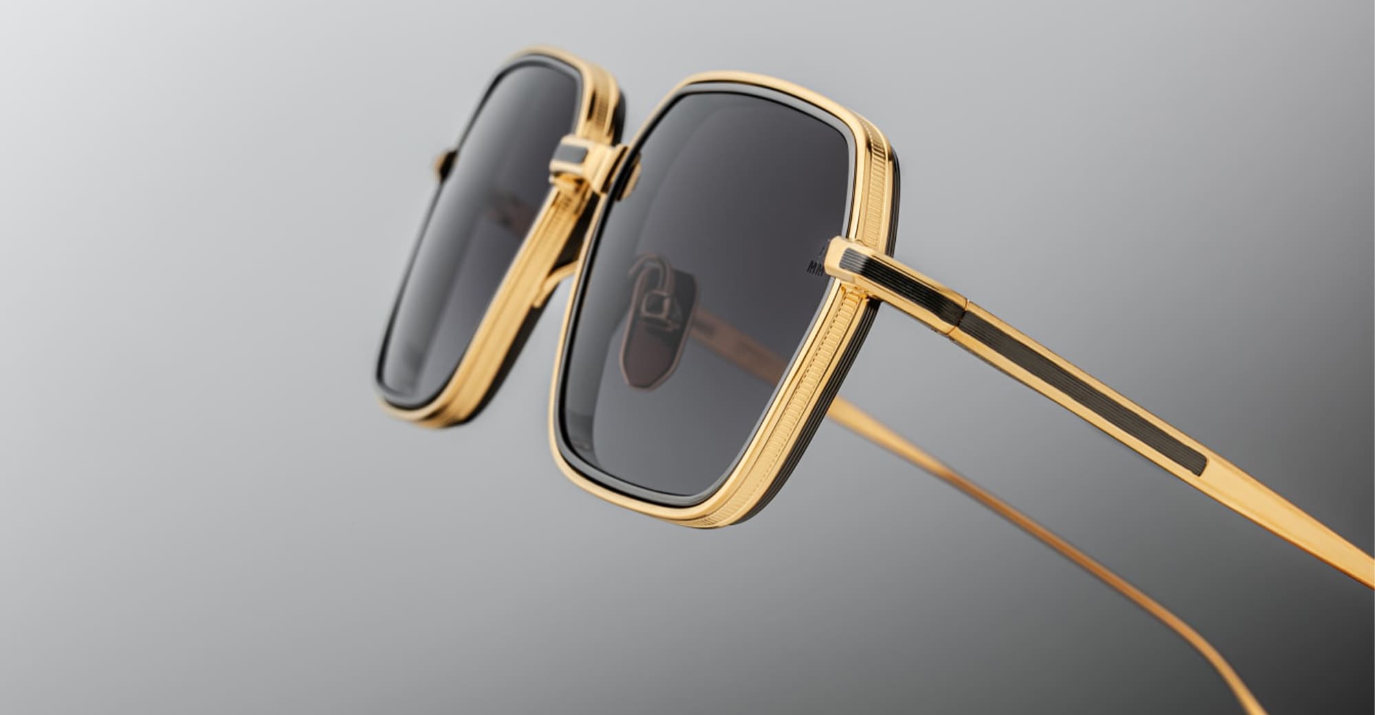 Ottica Mondello Roma - Jacques Marie Mage - JMMADM-C7 - ADMIRAL - CIA - Titanium - shape Rectangular - gold, black - EYEWEAR - SUNGLASSES - Uomo,Men - lens jet black - Made In Japan