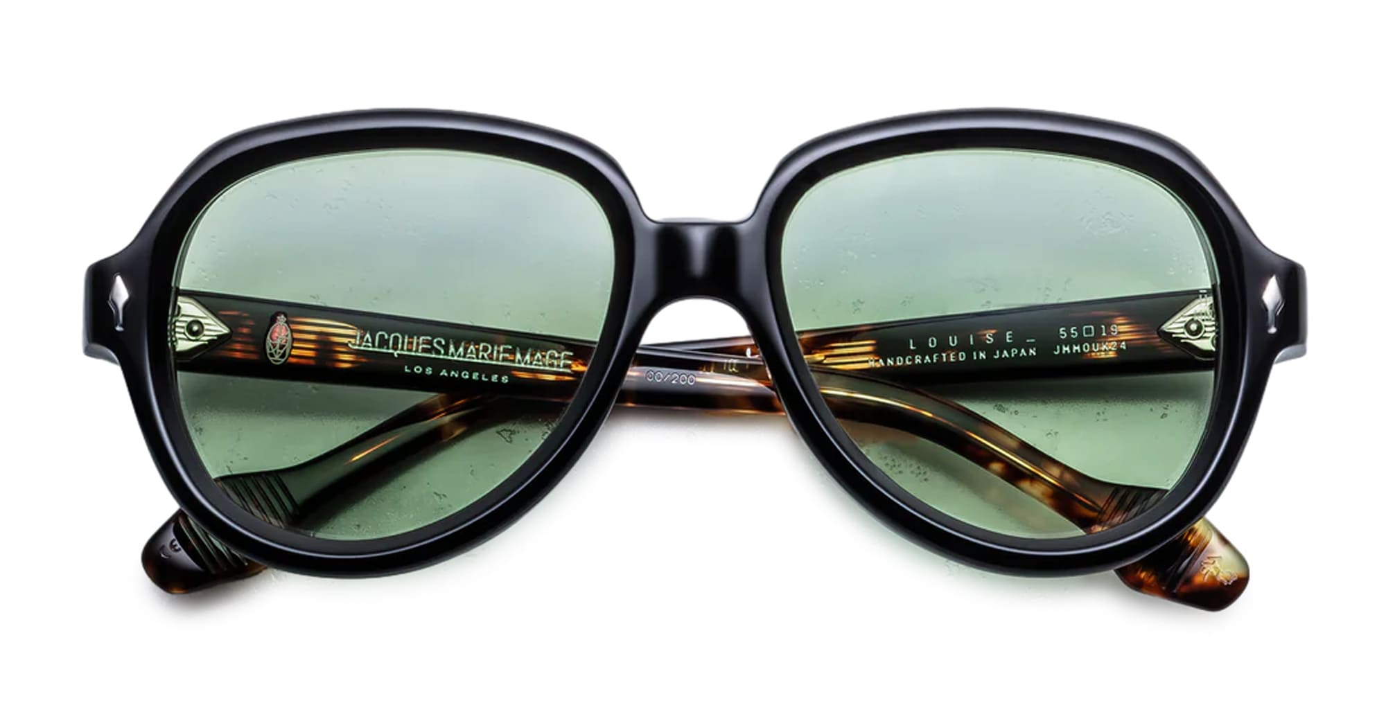 Ottica Mondello Roma - Jacques Marie Mage - JMMOU-K24 - LOUISE - LONDRES - Acetate - shape Round - black, tortoise - EYEWEAR - SUNGLASSES - Donna,Women - lens Green - Made In Japan