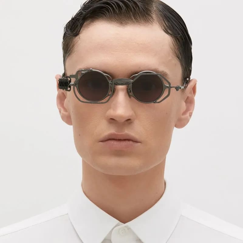 Ottica Mondello Roma - Kuboraum - KRSZ50RH0000002Y - MASK Z50 RH - DARK MATT GUNMETAL - metal, acetate - shape Round - grey - EYEWEAR - SUNGLASSES - Unisex,Uomo,Donna,Women,Men - lens Grey - Made In Italy