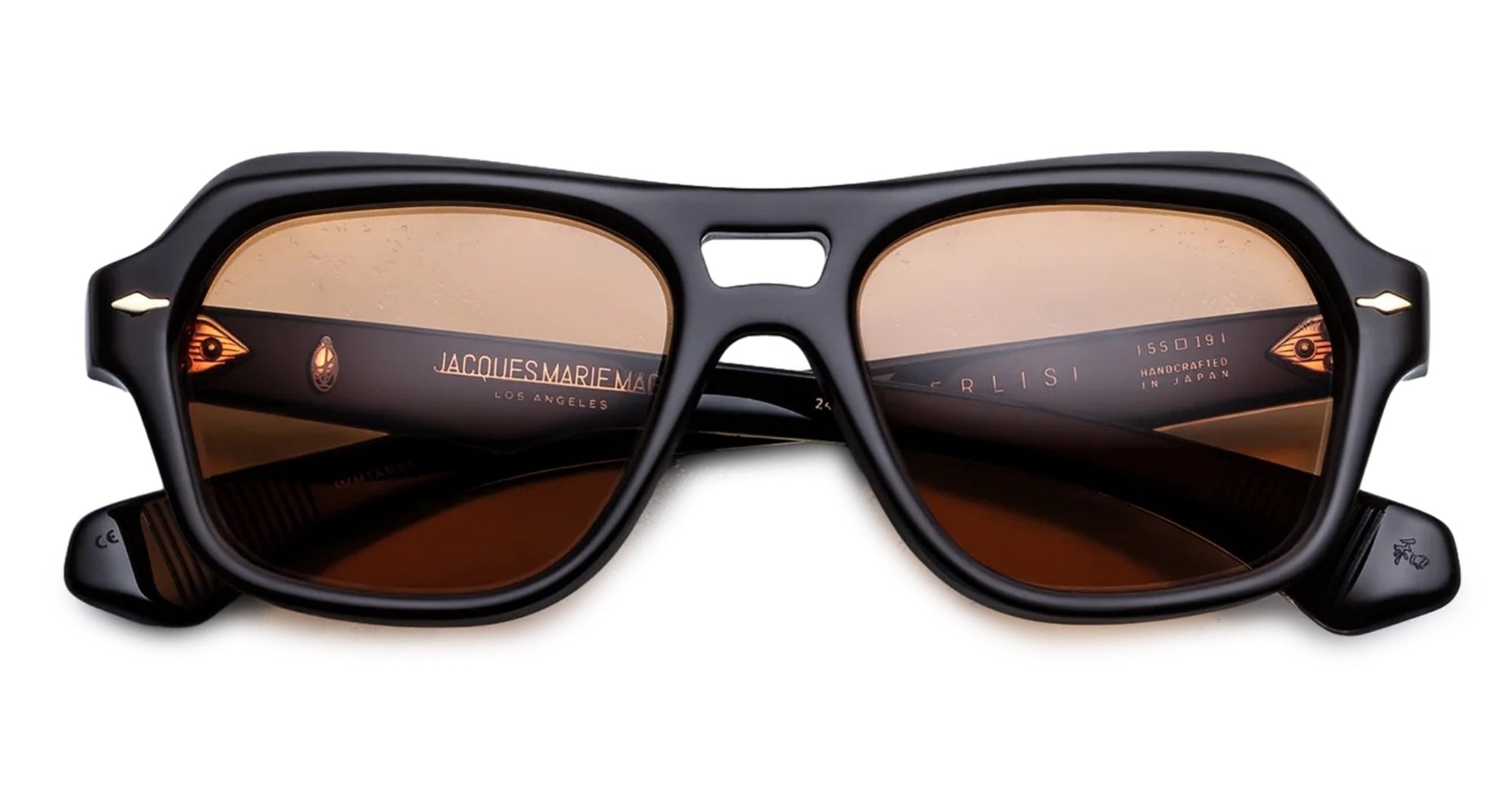 Ottica Mondello Roma - Jacques Marie Mage - JMMTAM-5K - TAMERLIS - WALNUT - Acetate - shape Squared - brown - EYEWEAR - SUNGLASSES - Unisex,Uomo,Donna,Women,Men - lens orange - Made In Japan