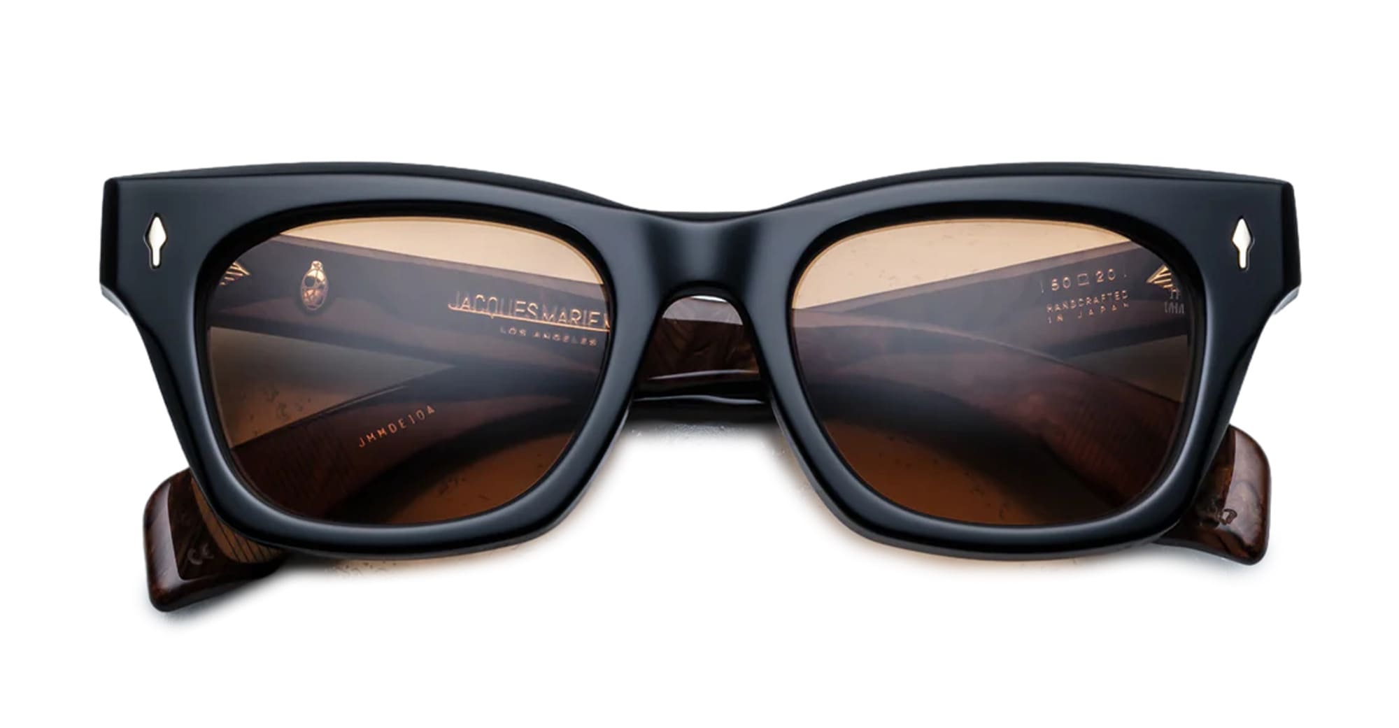 Ottica Mondello Roma - Jacques Marie Mage - JMMDE-10A - DEALAN - NOIR X - Acetate - shape Squared - Black - EYEWEAR - SUNGLASSES - Uomo,Men - lens orange - Made In Japan