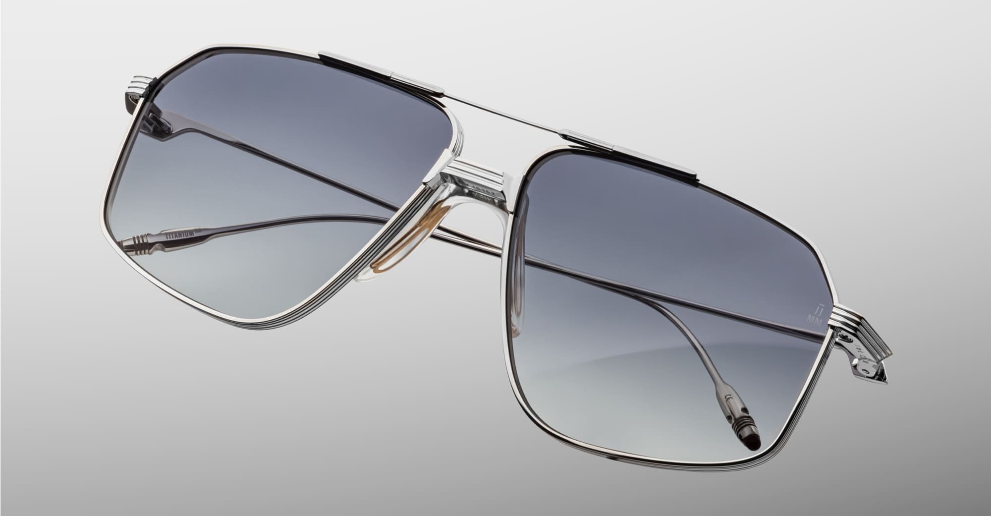 Ottica Mondello Roma - Jacques Marie Mage - JMMJG-15Z - JAGGER - SULFUR - Titanium - shape Aviator - Silver - EYEWEAR - SUNGLASSES - Uomo,Men - lens Grey - Made In Japan