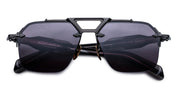 Ottica Mondello Roma - Jacques Marie Mage - JMMSVR-58 - SILVERTON - RAVEN - Acetate, titanium - shape Squared - Black - EYEWEAR - SUNGLASSES - Unisex,Uomo,Donna,Women,Men - lens Grey - Made In Japan