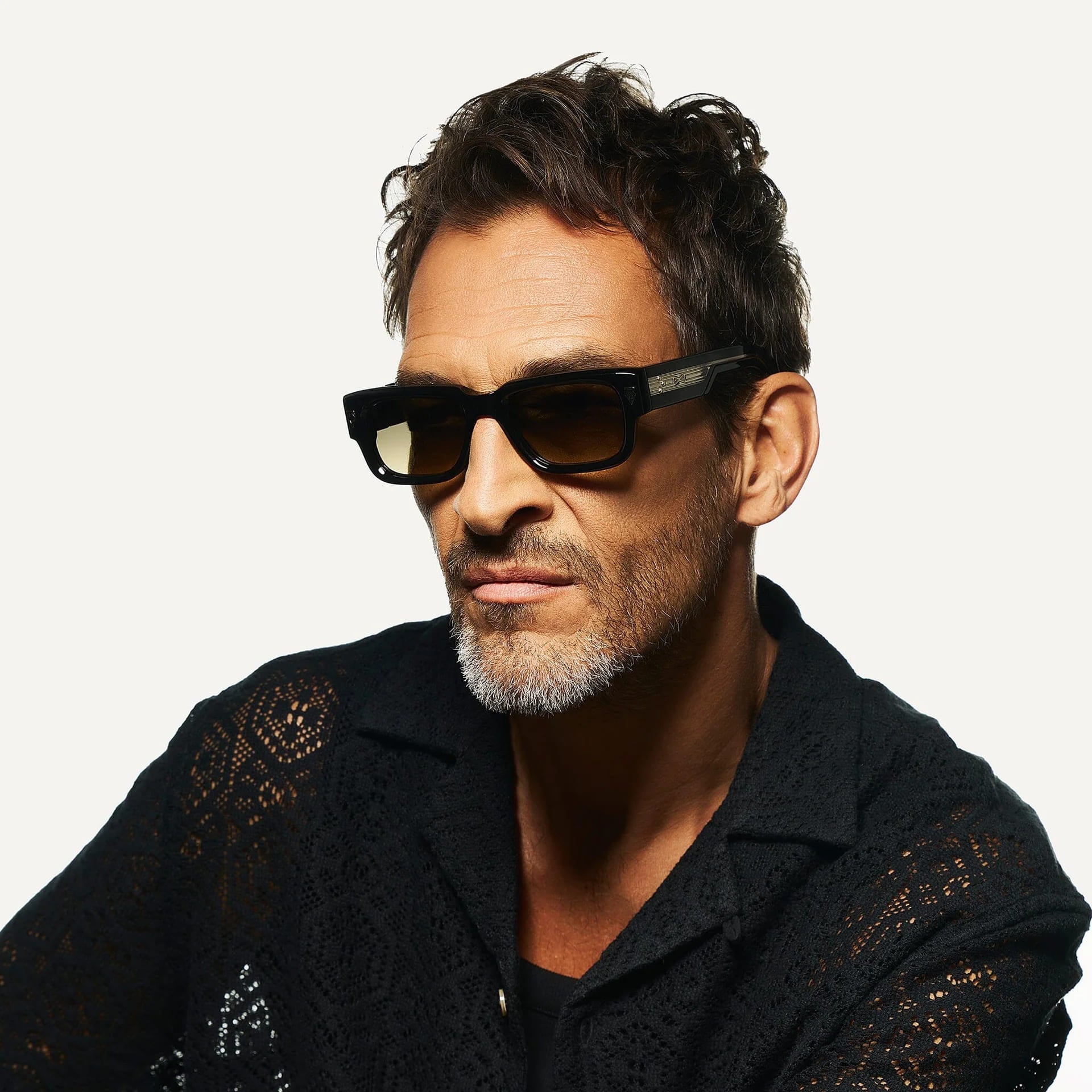 Ottica Mondello Roma - T HENRI - TAAB - TAYCAN - SHOWDOW II - Acetate - shape Squared - Black - EYEWEAR - SUNGLASSES - Unisex,Uomo,Donna,Women,Men - lens Gradient blue - Made In Japan