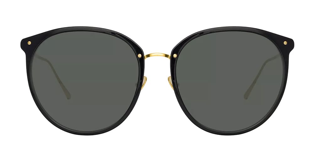  YELLOW GOLD - Acetate, titanium - shape Round - Black - EYEWEAR - SUNGLASSES - Donna,Women - lens Grey - MadeIn Japan