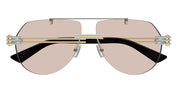 Ottica Mondello Roma - Bottega Veneta - BV1342S-002 - BV1342S-002 - SILVER - Metal - shape Aviator - Black - EYEWEAR - SUNGLASSES - Unisex,Uomo,Donna,Women,Men - lens Brown - Made In Japan