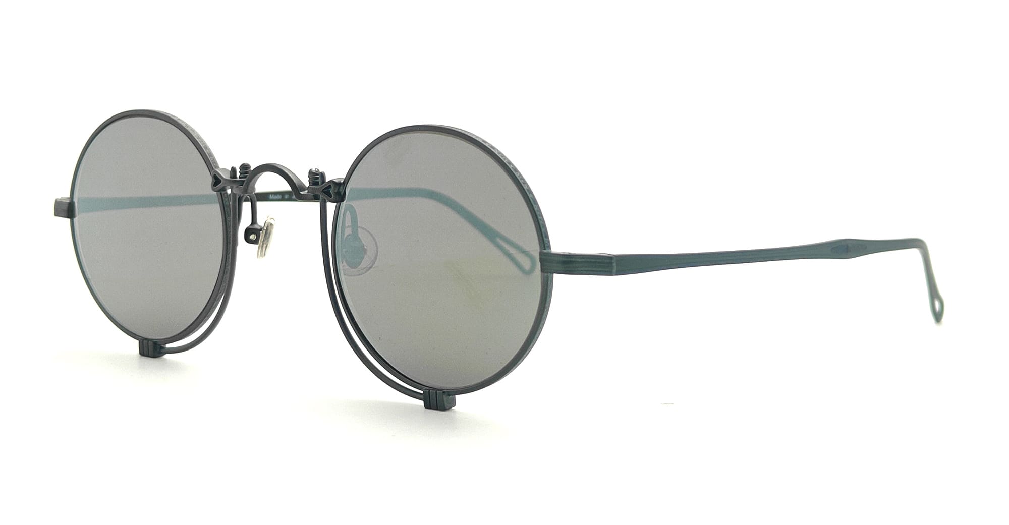  SILVER MIRROR - Titanium - shape Round - antique gold - EYEWEAR - SUNGLASSES - Uomo,Men - lens silver - Made In Japan