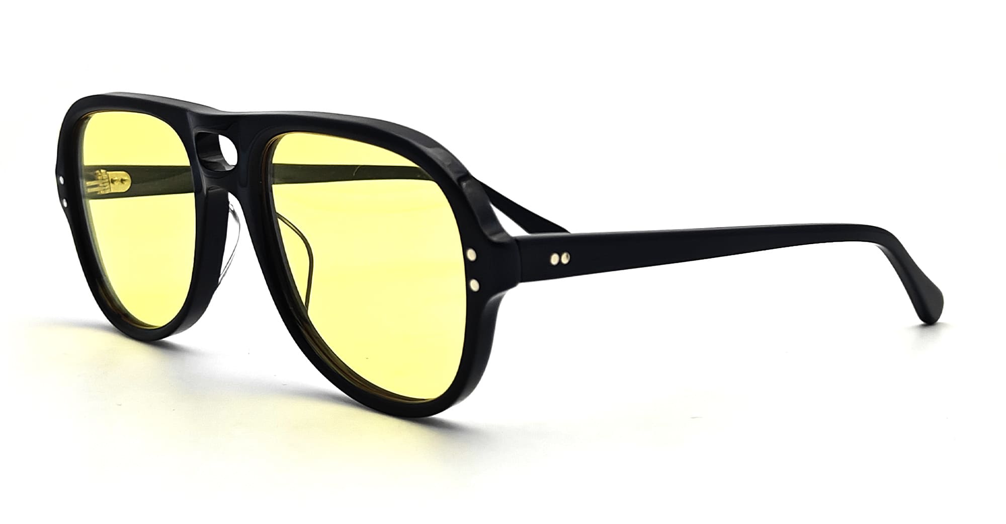 Ottica Mondello Roma - Julius Tart - JTPL-027A-FY-02 - HOLLY - BLACK / YELLOW LENS - Acetate - shape  - Black - EYEWEAR - SUNGLASSES - Uomo,Men - lens  - Made In Japan