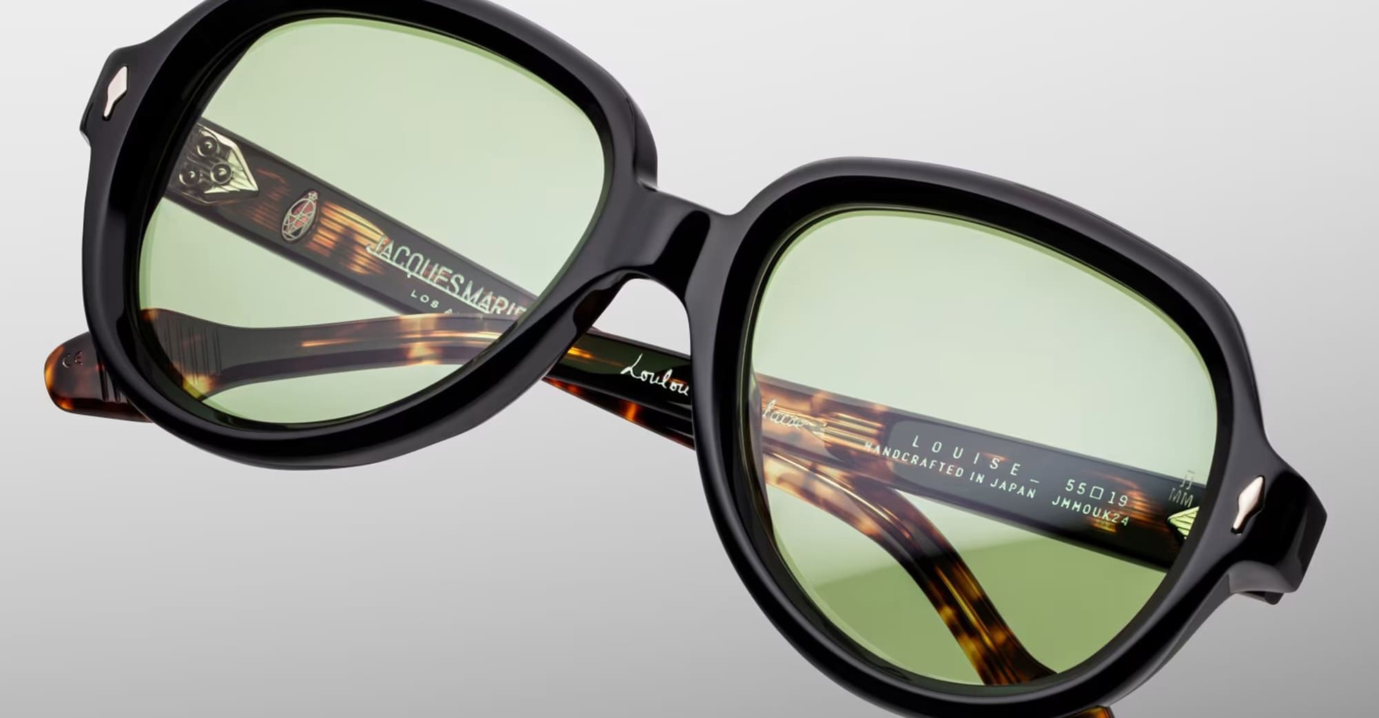 Ottica Mondello Roma - Jacques Marie Mage - JMMOU-K24 - LOUISE - LONDRES - Acetate - shape Round - black, tortoise - EYEWEAR - SUNGLASSES - Donna,Women - lens Green - Made In Japan