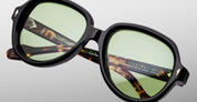 Ottica Mondello Roma - Jacques Marie Mage - JMMOU-K24 - LOUISE - LONDRES - Acetate - shape Round - black, tortoise - EYEWEAR - SUNGLASSES - Donna,Women - lens Green - Made In Japan
