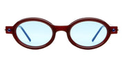 Ottica Mondello Roma - Kuboraum - KRS0P6MH0000002W - MASK P6 MH - MAHOGANY - Acetate - shape Oval - burgundy - EYEWEAR - SUNGLASSES - Unisex,Uomo,Donna,Women,Men - lens Blue - Made In Italy