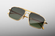Ottica Mondello Roma - Jacques Marie Mage - JMMER-12M - EARL - MUSKET - Titanium - shape Navigator - Gold - EYEWEAR - SUNGLASSES - Unisex,Uomo,Donna,Women,Men - lens Green - Made In Japan